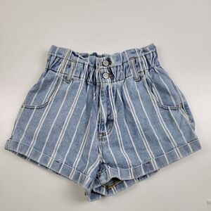Pacsun High Rise Mommy Shorts Button up  size Small Pin Stripe